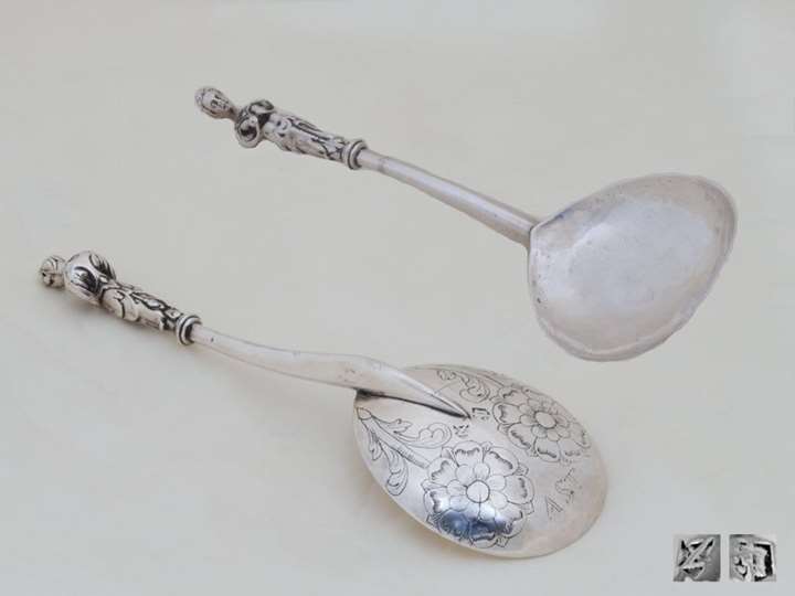 Silver Swiss Herm-Like Figure; Spoon